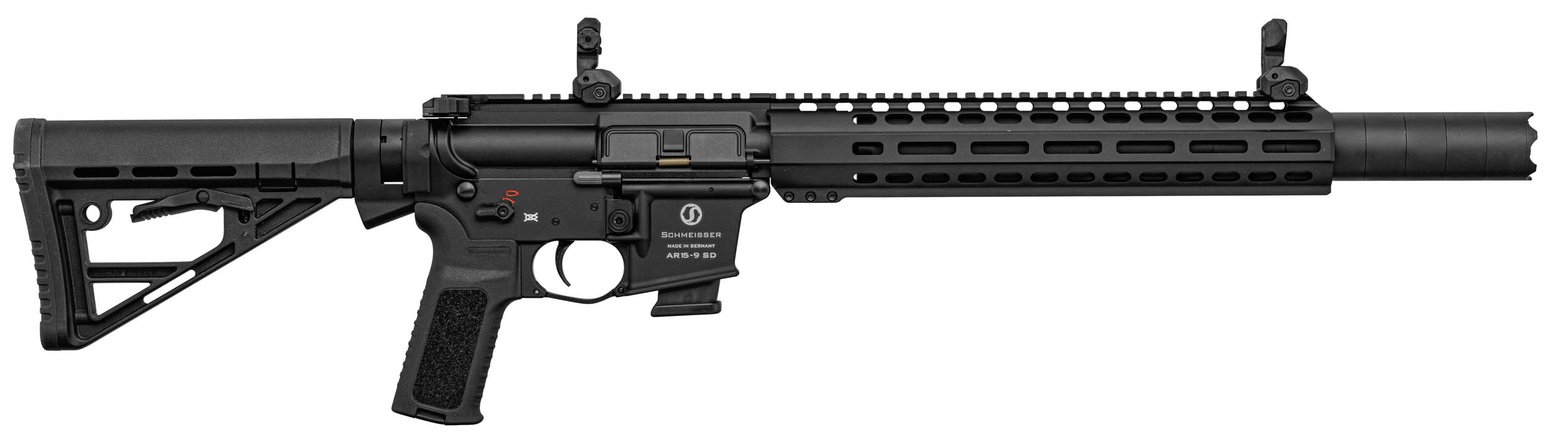 Don shot - Schmeisser AR15-9 S4F SD s integrovaným tlumičem, 9 mm Luger, černá