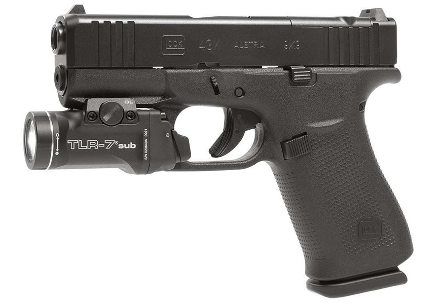 Glock 43X Rail MOS + Streamlight TLR7 Sub Don shot střelnice
