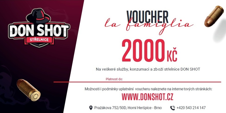Don shot - Dárkový poukaz 2000 Kč