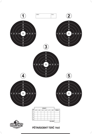 Don shot - Terč pětinásobný 14 x 5 10 ks