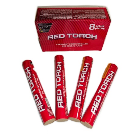 Don shot - Pochodeň červená - bengálský oheň balení 8 ks
