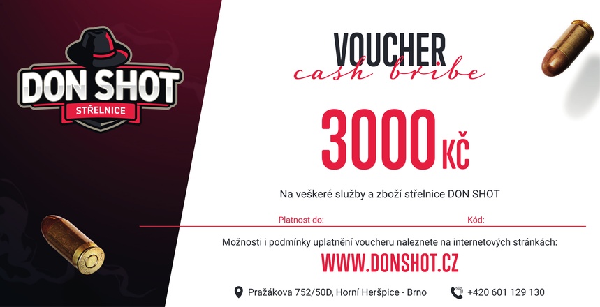Don shot - Dárkový poukaz 3000 Kč